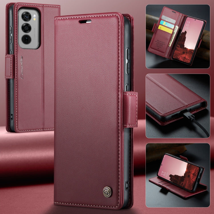 For OPPO Reno12 5G Global CaseMe 023 Butterfly Buckle Litchi Texture RFID Anti-theft Leather Phone Case(Red) - Reno12 Cases by CaseMe | Online Shopping South Africa | PMC Jewellery | Buy Now Pay Later Mobicred