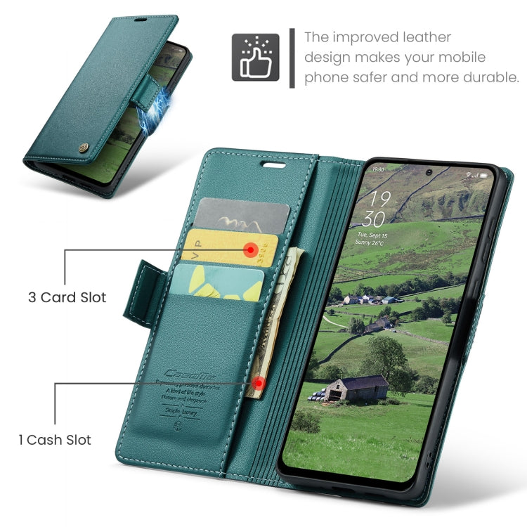 For OPPO Reno12 5G Global CaseMe 023 Butterfly Buckle Litchi Texture RFID Anti-theft Leather Phone Case(Green) - Reno12 Cases by CaseMe | Online Shopping South Africa | PMC Jewellery | Buy Now Pay Later Mobicred