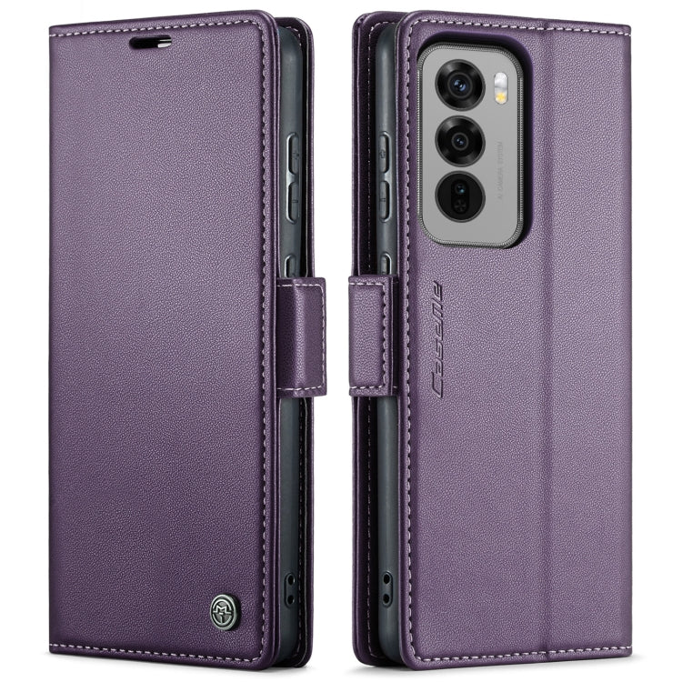 For OPPO Reno12 Pro 5G Global CaseMe 023 Butterfly Buckle Litchi Texture RFID Anti-theft Leather Phone Case(Purple) - Reno12 Pro Cases by CaseMe | Online Shopping South Africa | PMC Jewellery | Buy Now Pay Later Mobicred