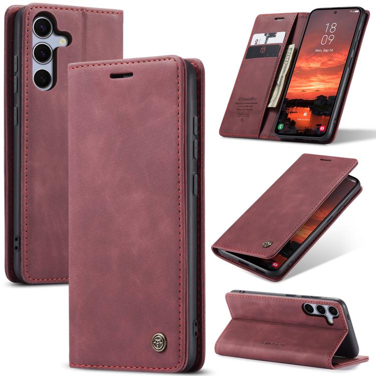 For Samsung Galaxy S25 5G CaseMe 013 Multifunctional Horizontal Flip Leather Phone Case(Red) - Galaxy S25 5G Cases by CaseMe | Online Shopping South Africa | PMC Jewellery | Buy Now Pay Later Mobicred