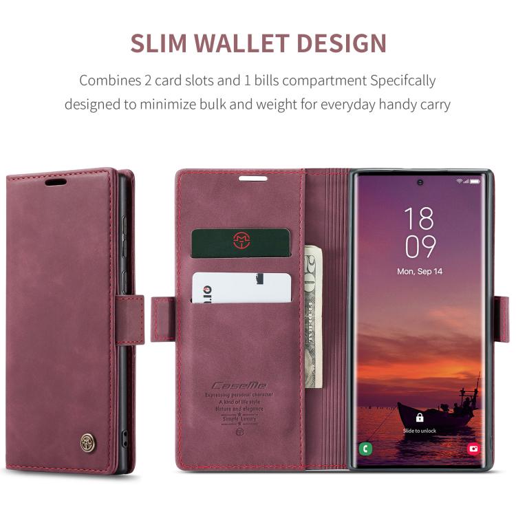 For Samsung Galaxy S25 Ultra 5G CaseMe 013 Multifunctional Horizontal Flip Leather Phone Case(Red) - Galaxy S25 Ultra 5G Cases by CaseMe | Online Shopping South Africa | PMC Jewellery | Buy Now Pay Later Mobicred