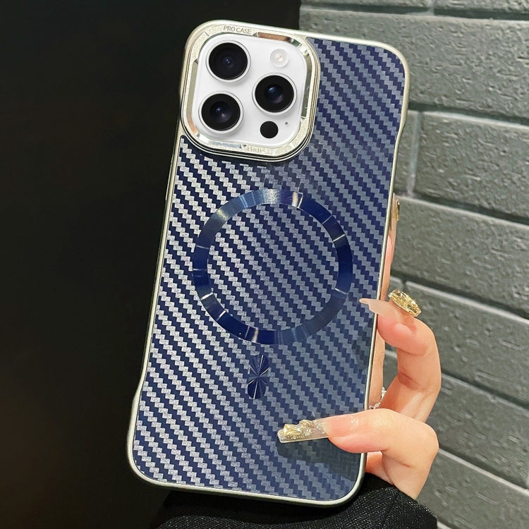 For iPhone 13 Pro Max AG Carbon Fiber Frameless MagSafe Phone Case(Blue) - iPhone 13 Pro Max Cases by PMc TechLife | Online Shopping South Africa | PMc TechLife | Buy Now Pay Later Mobicred