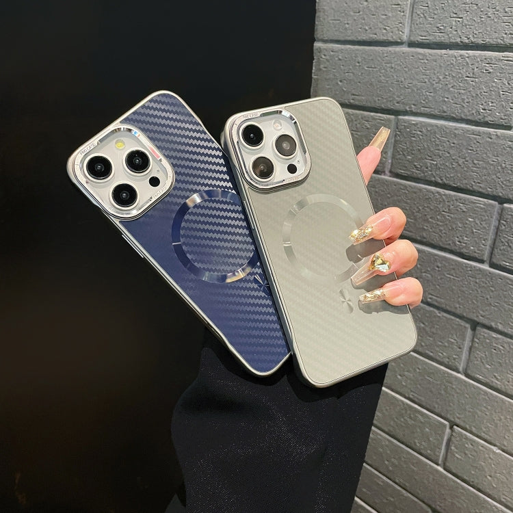 For iPhone 11 AG Carbon Fiber Frameless MagSafe Phone Case(Blue) - iPhone 11 Cases by PMc TechLife | Online Shopping South Africa | PMc TechLife | Buy Now Pay Later Mobicred