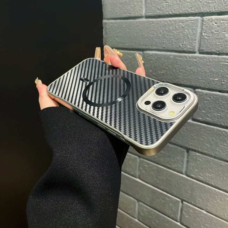 For iPhone 14 AG Carbon Fiber Frameless MagSafe Phone Case(Black) - iPhone 14 Cases by PMc TechLife | Online Shopping South Africa | PMc TechLife | Buy Now Pay Later Mobicred