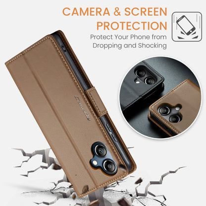 For Samsung Galaxy A06 CaseMe 023 Butterfly Buckle Litchi Texture RFID Anti-theft Leather Phone Case(Brown) - Galaxy Phone Cases by CaseMe | Online Shopping South Africa | PMC Jewellery | Buy Now Pay Later Mobicred