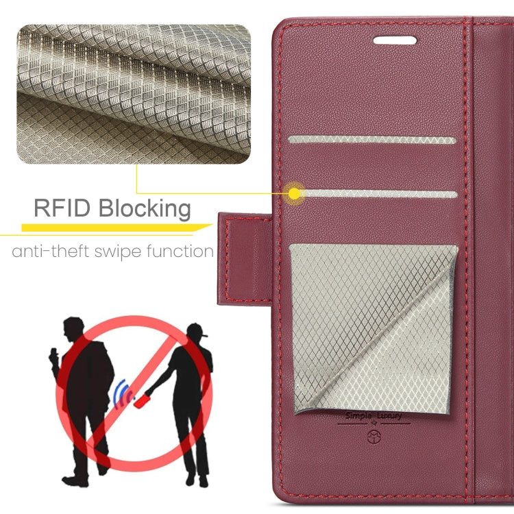 For Xiaomi 14T CaseMe 023 Butterfly Buckle Litchi Texture RFID Anti-theft Leather Phone Case(Red) - 14T Cases by CaseMe | Online Shopping South Africa | PMC Jewellery | Buy Now Pay Later Mobicred