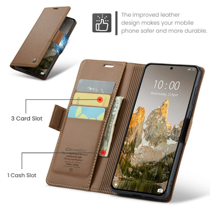 For Xiaomi 14T CaseMe 023 Butterfly Buckle Litchi Texture RFID Anti-theft Leather Phone Case(Brown) - 14T Cases by CaseMe | Online Shopping South Africa | PMC Jewellery | Buy Now Pay Later Mobicred