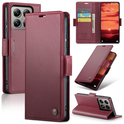 For Xiaomi 14T Pro CaseMe 023 Butterfly Buckle Litchi Texture RFID Anti-theft Leather Phone Case(Red) - 14T Pro Cases by CaseMe | Online Shopping South Africa | PMC Jewellery | Buy Now Pay Later Mobicred