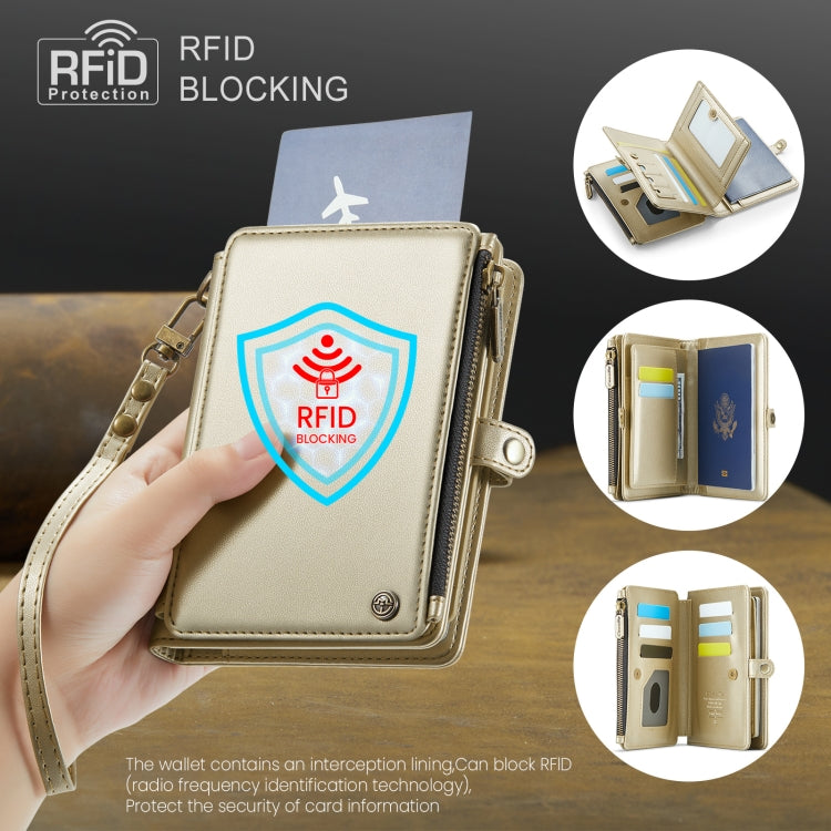 CaseMe-Me60 Multi-functional Anti-theft Swipe Passport Wallet(Gold) -  by CaseMe | Online Shopping South Africa | PMC Jewellery | Buy Now Pay Later Mobicred