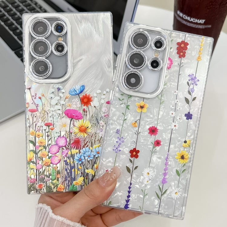 For Samsung Galaxy S25+ 5G Electroplating Flower Texture TPU Phone Case(Wild Chrysanthemum SH5) - Galaxy S25+ 5G Cases by PMC Jewellery | Online Shopping South Africa | PMC Jewellery | Buy Now Pay Later Mobicred