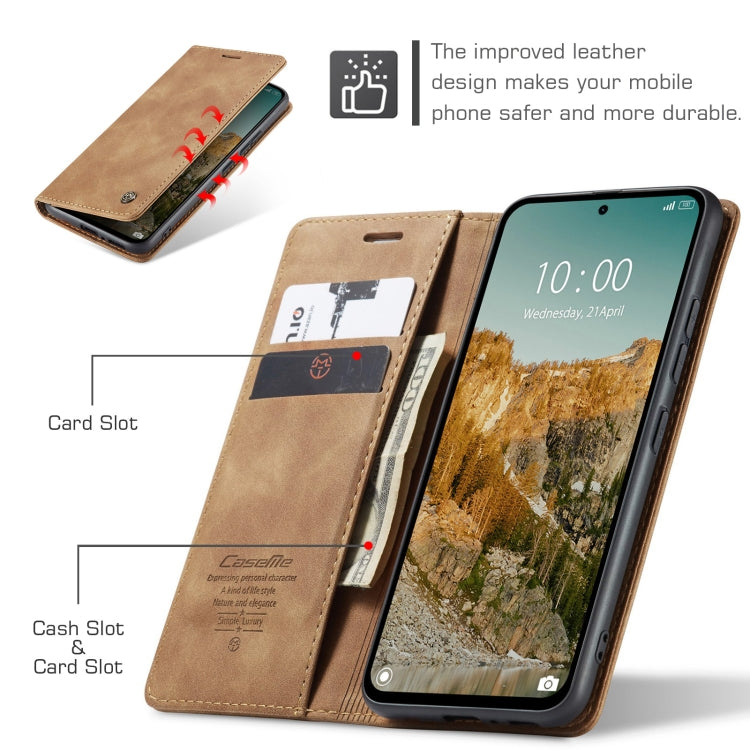 For Redmi Note 14 5G CaseMe 013 Multifunctional Horizontal Flip Leather Phone Case(Brown) - Note 14 Cases by CaseMe | Online Shopping South Africa | PMC Jewellery | Buy Now Pay Later Mobicred