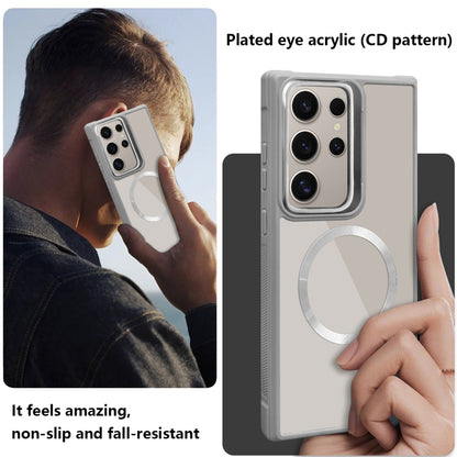 For Samsung Galaxy S25+ 5G Plated CD Texture MagSafe Acrylic Hybrid TPU Phone Case(Gray) - Galaxy S25+ 5G Cases by PMC Jewellery | Online Shopping South Africa | PMC Jewellery | Buy Now Pay Later Mobicred