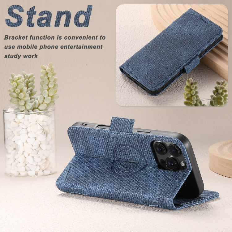 For iPhone 16 Pro Suteni J07 Multi-functional Horizontal MagSafe Denim Leather Phone Case(Blue) - iPhone 16 Pro Cases by Suteni | Online Shopping South Africa | PMC Jewellery | Buy Now Pay Later Mobicred