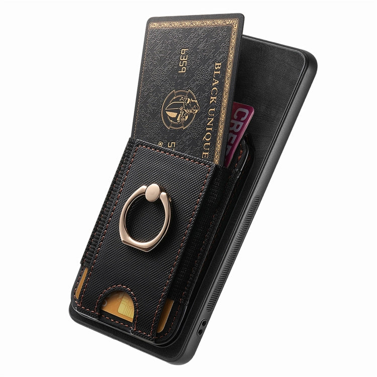 For Samsung Galaxy S25 5G Retro Splitable Magnetic Stand Card Bag Leather Phone Case(Black) - Galaxy S25 5G Cases by PMC Jewellery | Online Shopping South Africa | PMC Jewellery | Buy Now Pay Later Mobicred