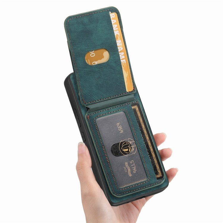 For Samsung Galaxy S25+ 5G Retro Splitable Magnetic Stand Card Bag Leather Phone Case(Green) - Galaxy S25+ 5G Cases by PMC Jewellery | Online Shopping South Africa | PMC Jewellery | Buy Now Pay Later Mobicred