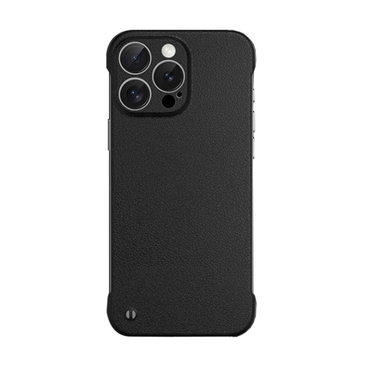 For iPhone 14 Pro Max Frameless Litchi Texture PC Phone Case(Graphite Black) - iPhone 14 Pro Max Cases by PMc TechLife | Online Shopping South Africa | PMc TechLife | Buy Now Pay Later Mobicred