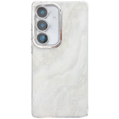 For Samsung Galaxy S25 5G Electroplated Marble Texture Phone Case(White M8) - Galaxy S25 5G Cases by PMC Jewellery | Online Shopping South Africa | PMC Jewellery | Buy Now Pay Later Mobicred