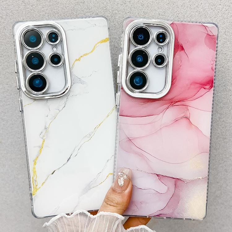 For Samsung Galaxy S25+ 5G Electroplated Marble Texture Phone Case(Red M7) - free shipping - PMC Jewellery - Order now!