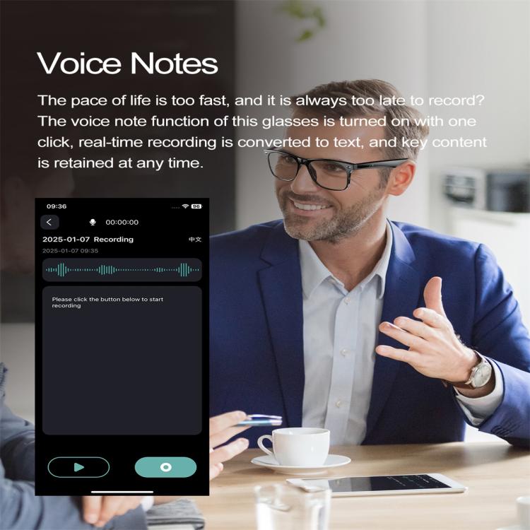 W100 Smart Glasses, Support AI Conversation / AI Intelligent Translation / Bluetooth Call(White) - free shipping - PMC TechLife - Order now!