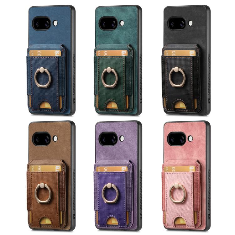 For Google Pixel 9a Retro Splitable Magnetic Stand Card Bag Leather Phone Case(Black) - Google Cases by PMC TechLife | Online Shopping South Africa | PMC TechLife | Buy Now Pay Later Mobicred