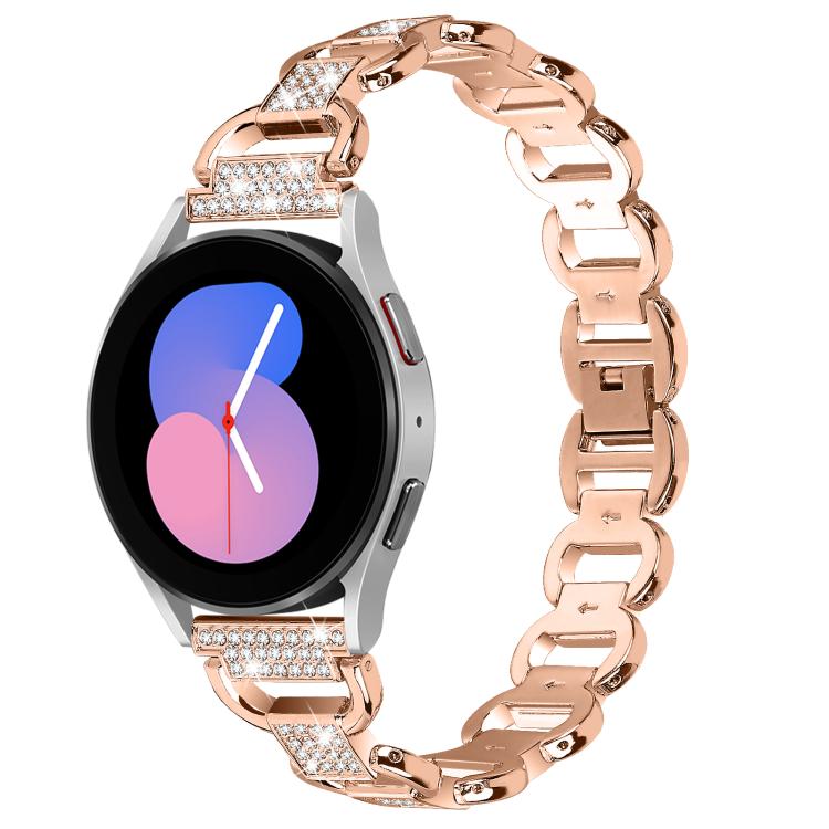 20mm Oval Diamond Stainless Steel Watch Band(Rose Gold) - free shipping - PMC TechLife - Order now!