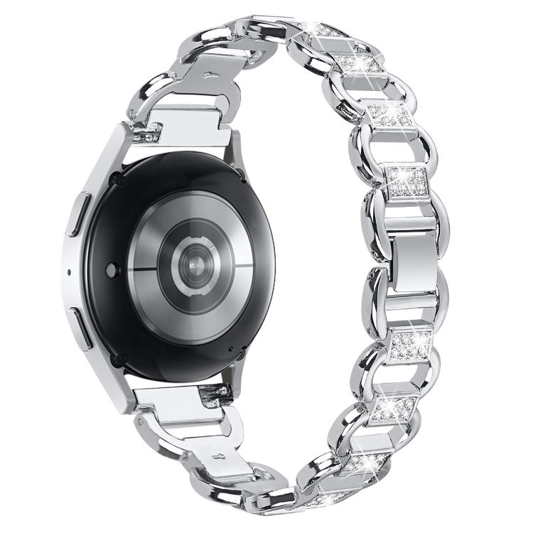 20mm Oval Diamond Stainless Steel Watch Band(Silver) - free shipping - PMC TechLife - Order now!