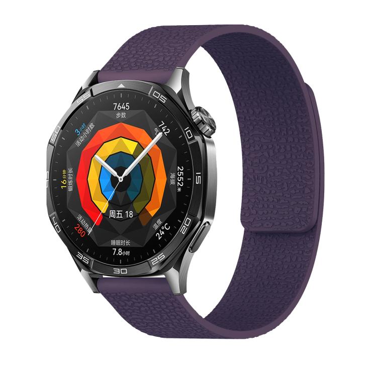 22mm Lychee Texture Soft Magnetic Silicone Watch Band(Purple) - free shipping - PMC TechLife - Order now!