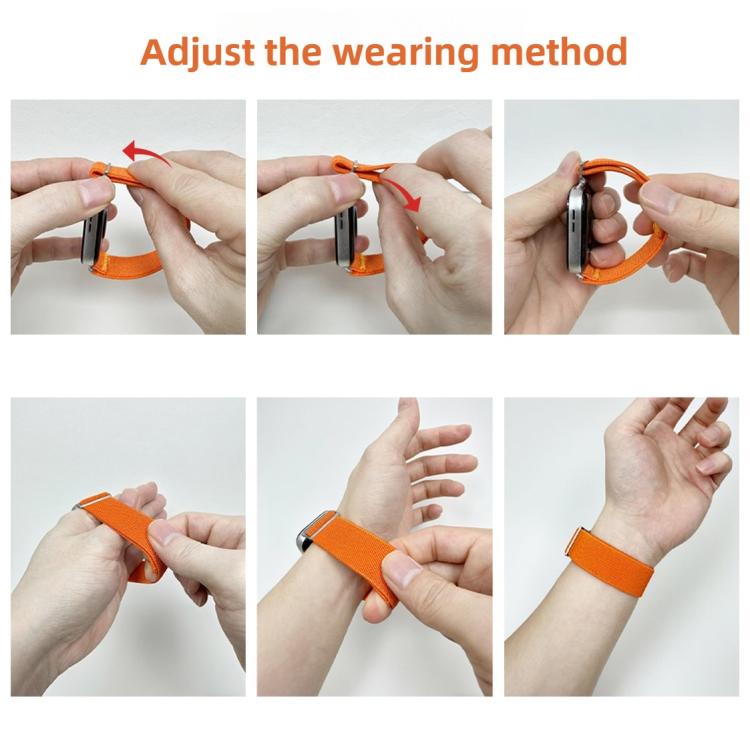 18mm Adjustable Single Loop Elastic Nylon Watch Band(Black) - free shipping - PMC TechLife - Order now!