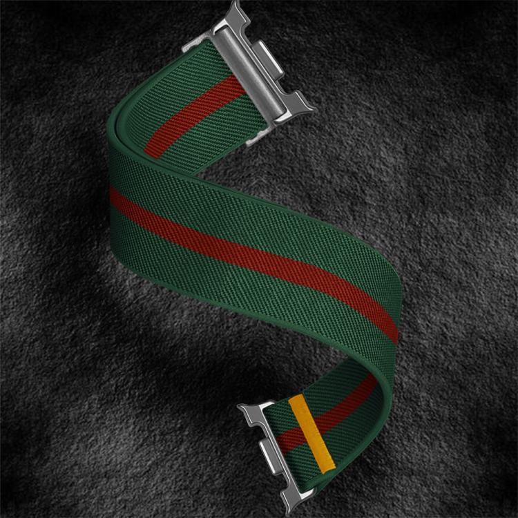 For Samsung Galaxy Watch8 / Watch8 Classic Adjustable Single Loop Elastic Nylon Watch Band(Green Red) - free shipping - PMC TechLife - Order now!