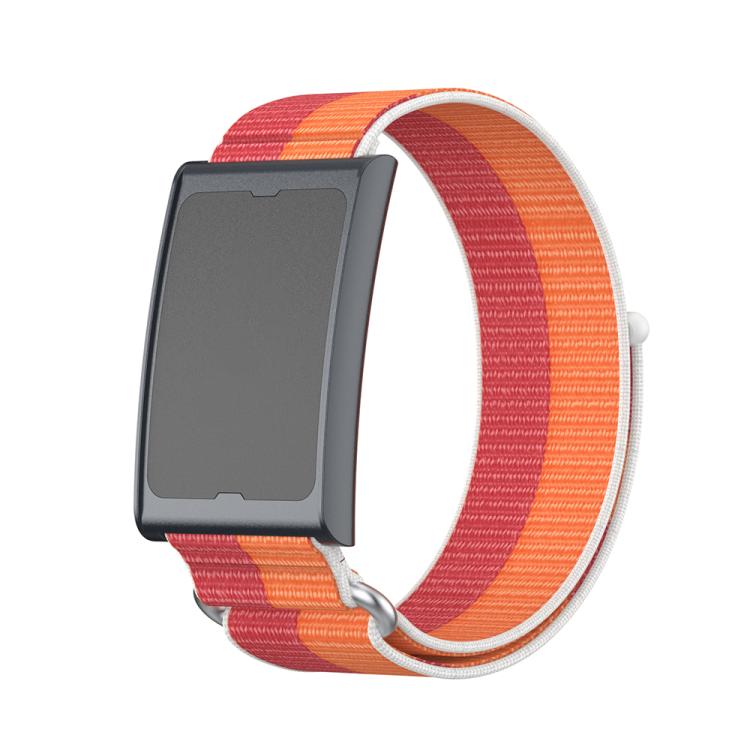 For Amazfit Helio Strap Metal Ring Two Sections Nylon Hook and Loop Fastener Watch Band(Peony) - free shipping - PMC TechLife - Order now!