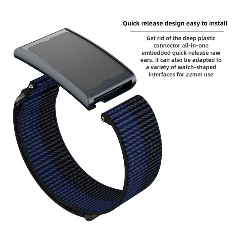 For Amazfit Helio Strap Metal Ring Two Sections Nylon Hook and Loop Fastener Watch Band(Camel) - free shipping - PMC TechLife - Order now!
