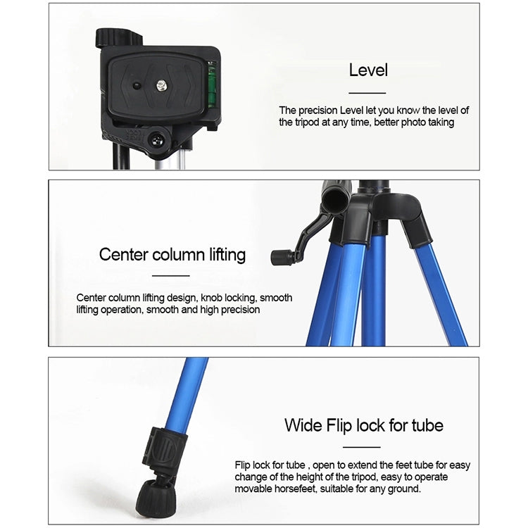 Portable Phone Live Selfie 3366 Tripod Stand DV SLR Camera Self-timer Full Light Bracket(Gold) - Tripods by PMC TechLife | Online Shopping South Africa | PMC TechLife | Buy Now Pay Later Mobicred