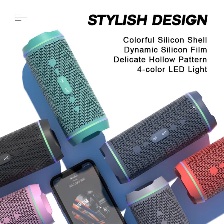 Oneder V10 Bluetooth 5.0 Color Dual LED lights, TWS Connection Function, 10W Stereo CD Quality，Support TF Card & USB Drive & AUX & FM(Grey) - Desktop Speaker by OneDer | Online Shopping South Africa | PMC Jewellery | Buy Now Pay Later Mobicred