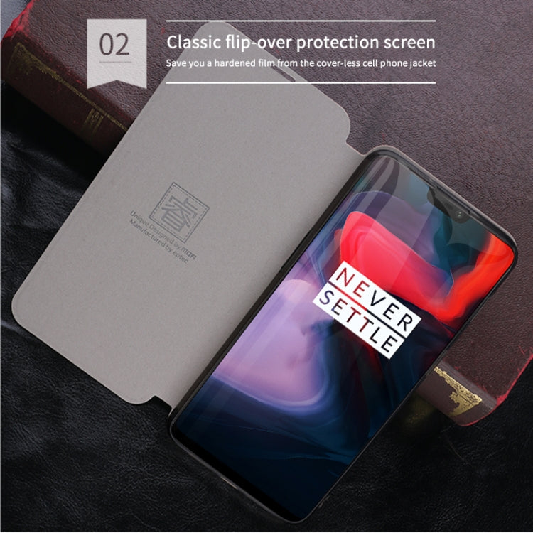 For Oneplus 6 MOFI Rui Series Classical Leather Flip Leather Case With Bracket Embedded Steel Plate All-inclusive(Brown) - OnePlus Cases by MOFI | Online Shopping South Africa | PMC Jewellery