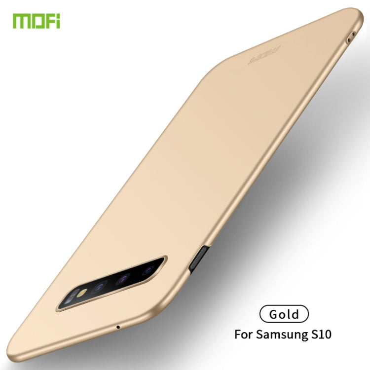 For Galaxy S10 MOFI Frosted PC Ultra-thin Hard Case(Gold) - Galaxy Phone Cases by MOFI | Online Shopping South Africa | PMC TechLife