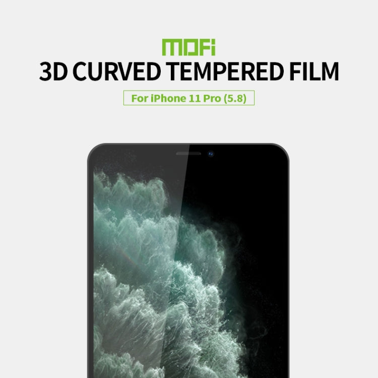 For iPhone 11 Pro Max MOFI 9H 3D Explosion-proof Curved Screen Tempered Glass Film(Black) - iPhone 11 Pro Max Tempered Glass by MOFI | Online Shopping South Africa | PMC TechLife | Buy Now Pay Later Mobicred