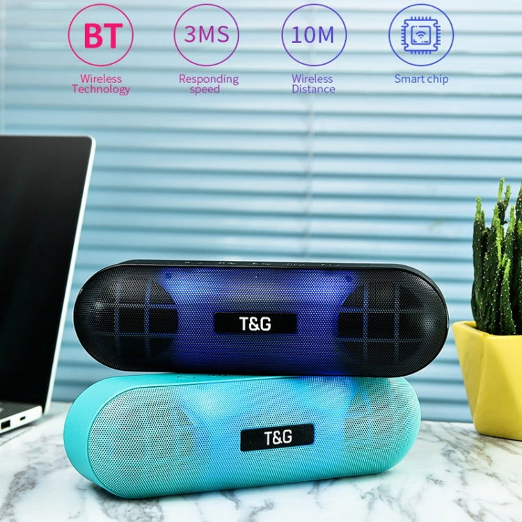 T&G TG148 Portable Stereo Audio Super Bass LED Lantern Pill Wireless Bluetooth Speaker(Green) - Desktop Speaker by T&G | Online Shopping South Africa | PMC Jewellery | Buy Now Pay Later Mobicred