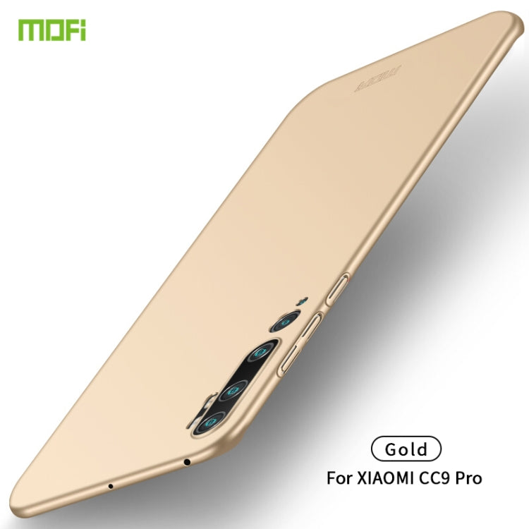 For Xiaomi Mi CC9 Pro MOFI Frosted PC Ultra-thin Hard Case(Gold) - Xiaomi Cases by MOFI | Online Shopping South Africa | PMC Jewellery