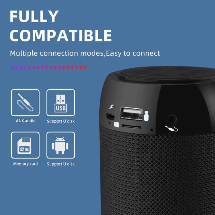 T&G TG113C Column Portable Bluetooth Mini Speaker FM Radio Waterproof Subwoofer Phone Holder Wireless Loundpeakers(Blue) - Desktop Speaker by T&G | Online Shopping South Africa | PMC Jewellery | Buy Now Pay Later Mobicred