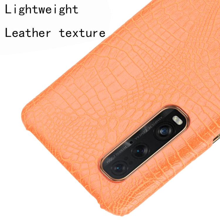 For Oppo Find X2 Pro Shockproof Crocodile Texture PC + PU Case(Orange) - OPPO Cases by PMC TechLife | Online Shopping South Africa | PMC TechLife | Buy Now Pay Later Mobicred