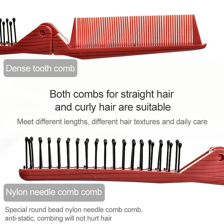 Portable Travel Folding Comb Anti-static Massage Comb(Yellow Wood Grain) - free shipping - PMC TechLife - Order now!