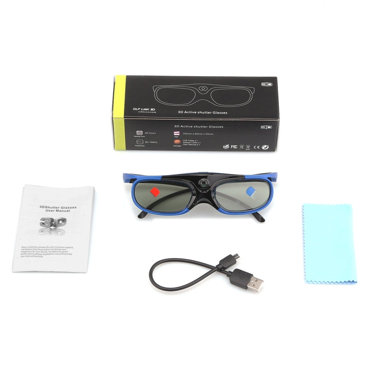 Universal Battery DLP Active Shutter 3D Glasses 96-144Hz For XGIMI Optoma Acer Viewsonic Home Theater Projector 3D TV - VR Headset by PMC Jewellery | Online Shopping South Africa | PMC Jewellery | Buy Now Pay Later Mobicred