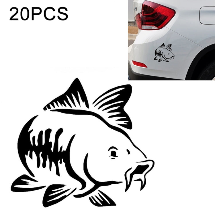 20 PCS Carp Fish Shape Window Car Sticker Reflective Car Styling Decoration(Black) - Decorative Sticker by PMC Jewellery | Online Shopping South Africa | PMC Jewellery | Buy Now Pay Later Mobicred