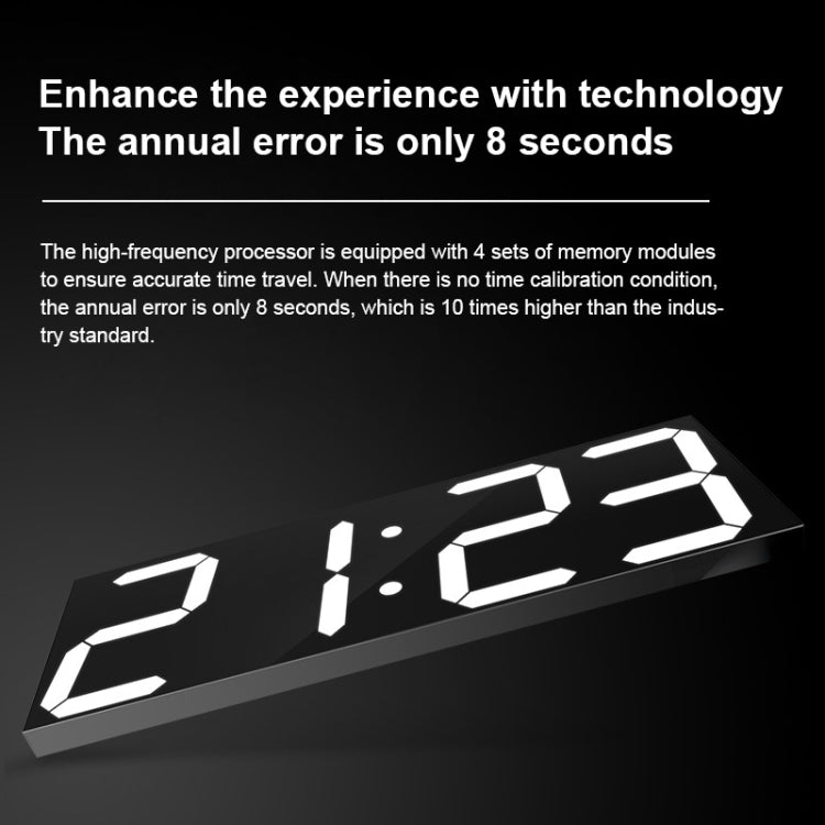 Creative Wall Clock Alarm Clock Simple Remote Control Perpetual Calendar Electronic Clock US Plug, Style:Single-sided Remote Control(White Font) - Wall Clock by PMc TechLife | Online Shopping South Africa | PMc TechLife | Buy Now Pay Later Mobicred