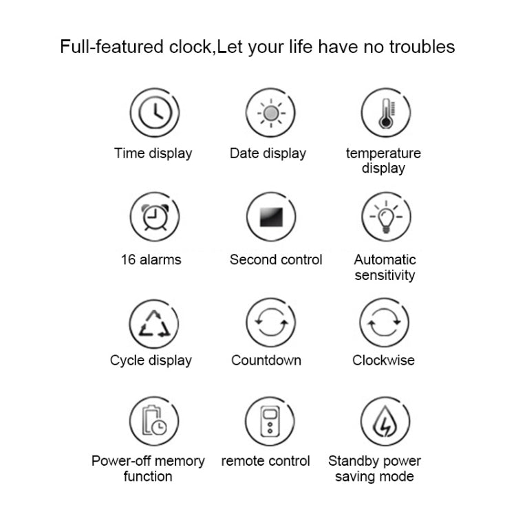 Multifunctional LED Wall Clock Creative Digital Clock, Style:Sealed Box Remote Control(White Font) - free shipping - PMc TechLife - Order now!