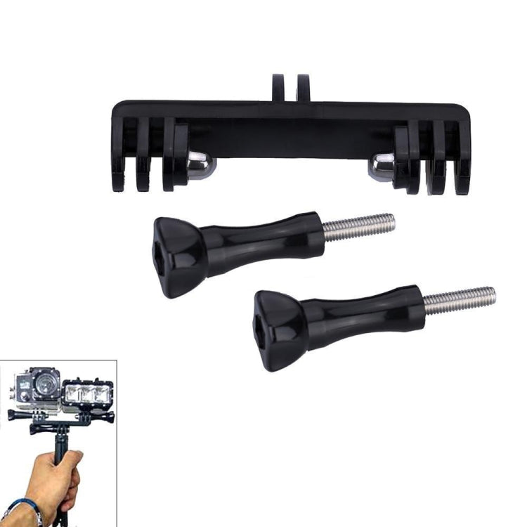 Double Bracket with Screw Mount Adapter for GoPro Hero11 Black / HERO10 Black /9 Black /8 Black /7 /6 /5 /5 Session /4 Session /4 /3+ /3 /2 /1, DJI Osmo Action and Other Action Cameras - Connection Mount by PMC Jewellery | Online Shopping South Africa | PMC Jewellery | Buy Now Pay Later Mobicred