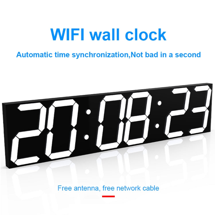 Creative LED Digital Wall Clock Multi-function WIFI Clock, Style:6 Bit Hollow WIFI(White) - Wall Clock by PMc TechLife | Online Shopping South Africa | PMc TechLife | Buy Now Pay Later Mobicred