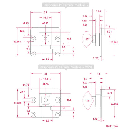 Waveshare For Raspberry Pi Camera Module 3, High Resolution, Auto-Focus 12MP, IMX708, 75° FOV, 23943 - Raspberry Pi Accessories by PMC Jewellery | Online Shopping South Africa | PMC Jewellery | Buy Now Pay Later Mobicred