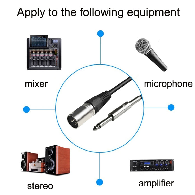 6.35mm Caron Male To XLR 2pin Balance Microphone Audio Cable Mixer Line, Size:10m - Microphone Audio Cable & Connector by PMC Jewellery | Online Shopping South Africa | PMC Jewellery | Buy Now Pay Later Mobicred