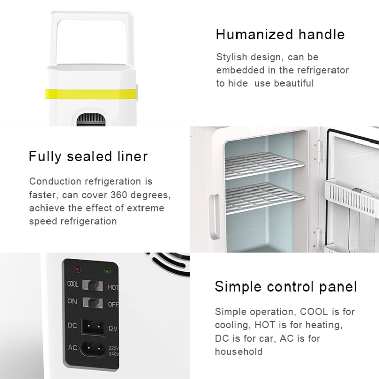 10L Mini Refrigerator Car Home Dual-use Small Dormitory Refrigerator, CN Plug(White Blue) - Refrigerators & Accessories by PMC TechLife | Online Shopping South Africa | PMC TechLife | Buy Now Pay Later Mobicred